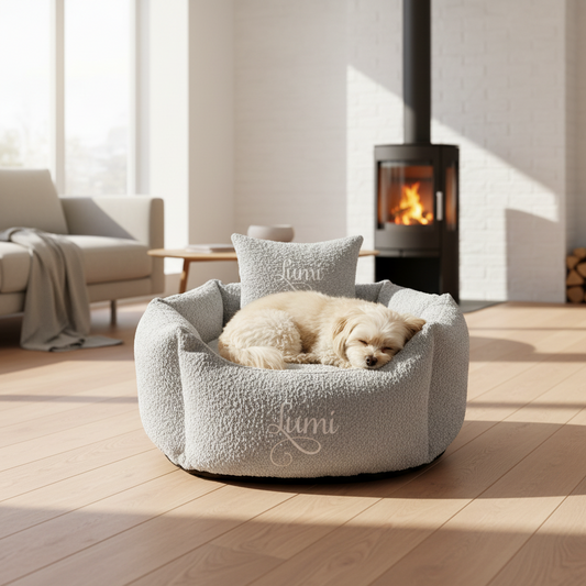 Personalised Silver Snuggle Dog & Cat Bed