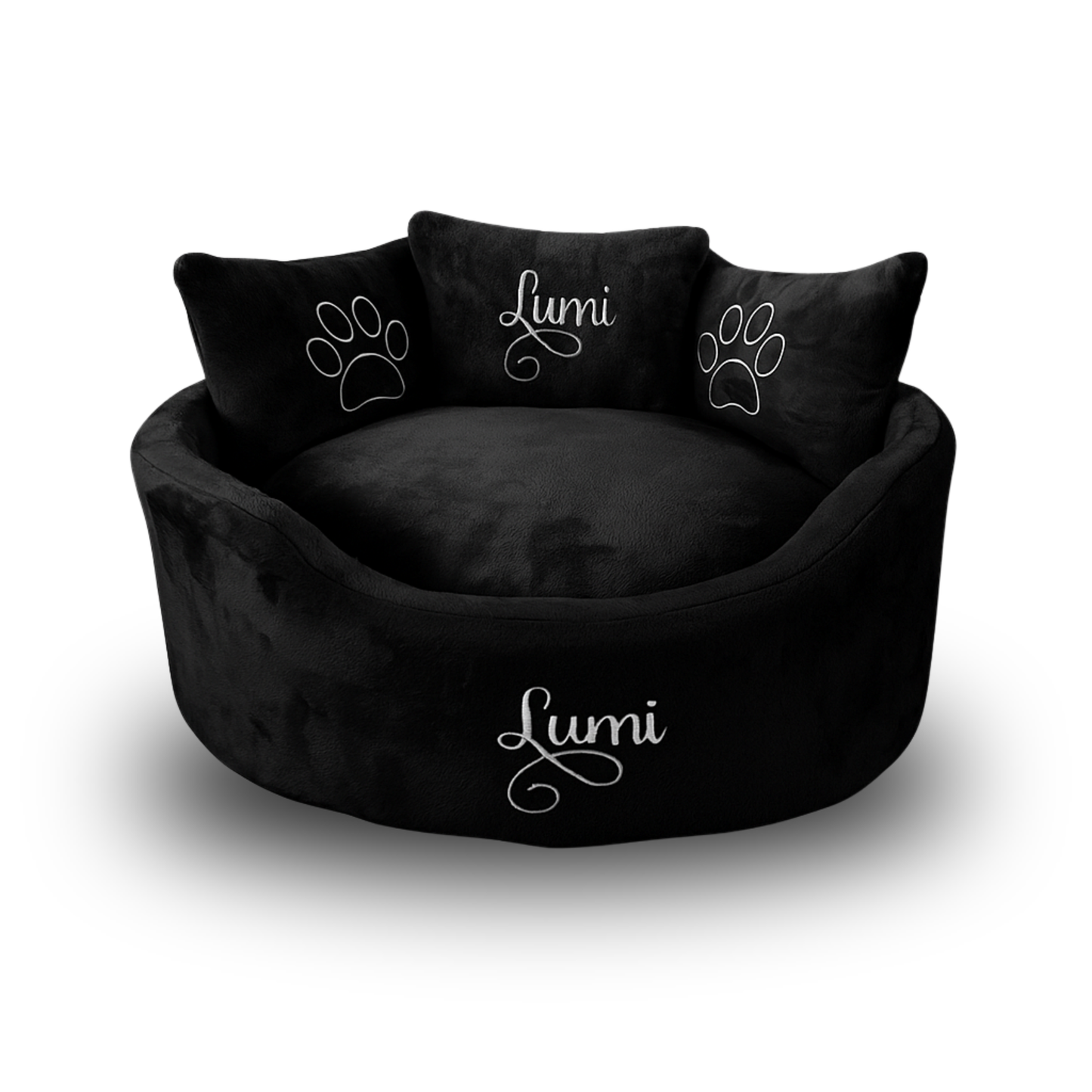 Personalised Black Super Soft Pet Bed