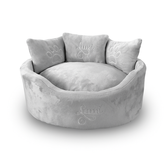 Personalised Silver Super Soft Pet Bed
